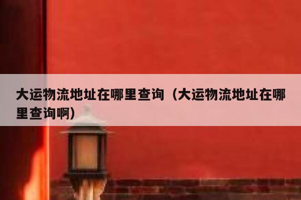 大运物流地址在哪里查询（大运物流地址在哪里查询啊） 第1张