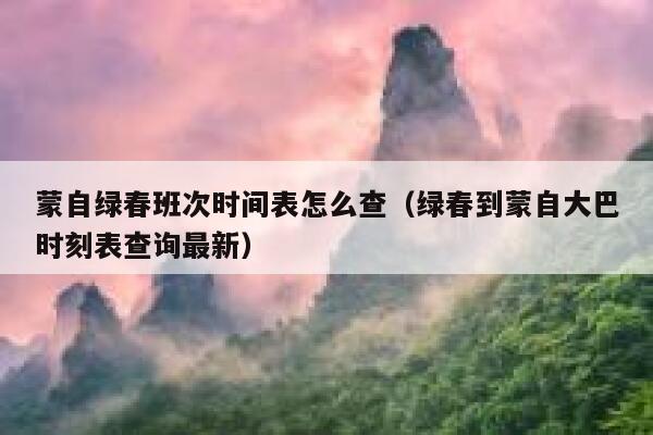 蒙自绿春班次时间表怎么查（绿春到蒙自大巴时刻表查询最新） 第1张