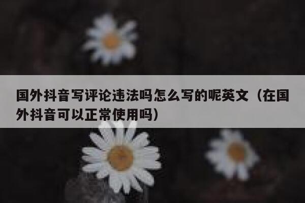 国外抖音写评论违法吗怎么写的呢英文(在国外抖音可以正常使用吗) 第1张 国外抖音写评论违法吗怎么写的呢英文(在国外抖音可以正常使用吗) 第1张