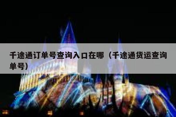 千途通订单号查询入口在哪（千途通货运查询单号） 第1张