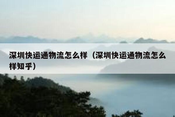 深圳快运通物流怎么样（深圳快运通物流怎么样知乎） 第1张