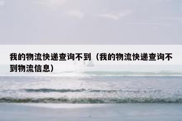 我的物流快递查询不到（我的物流快递查询不到物流信息） 第1张