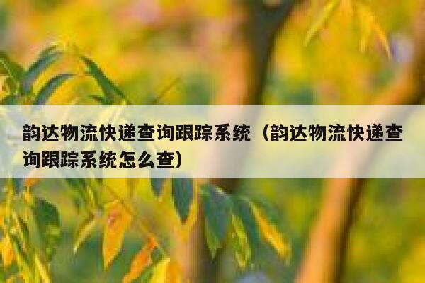 韵达物流快递查询跟踪系统（韵达物流快递查询跟踪系统怎么查） 第1张
