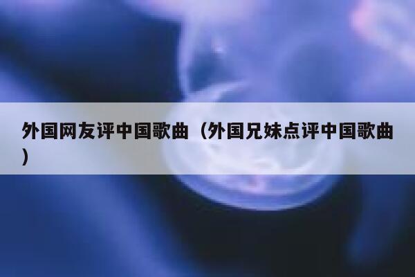 外国网友评中国歌曲（外国兄妹点评中国歌曲） 第1张