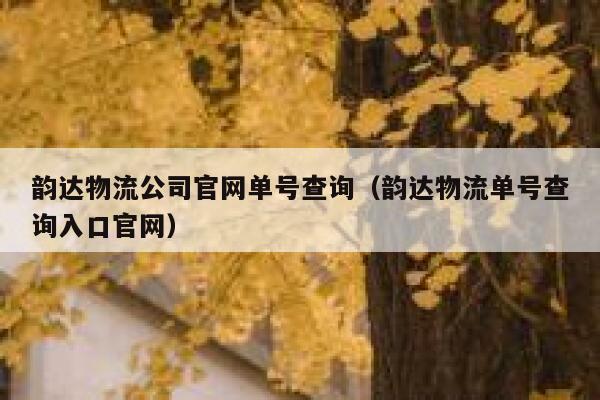 韵达物流公司官网单号查询（韵达物流单号查询入口官网） 第1张