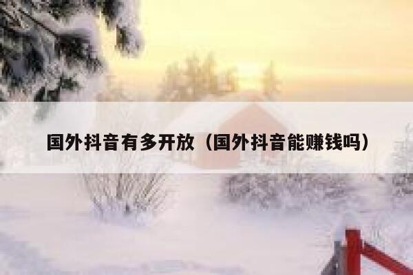 国外抖音有多开放（国外抖音能赚钱吗） 第1张