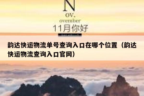 韵达快运物流单号查询入口在哪个位置（韵达快运物流查询入口官网） 第1张