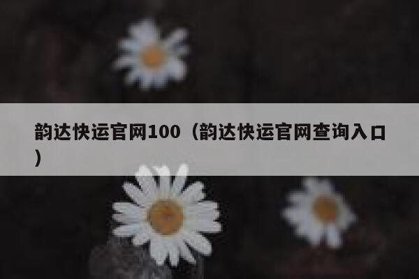 韵达快运官网100（韵达快运官网查询入口） 第1张