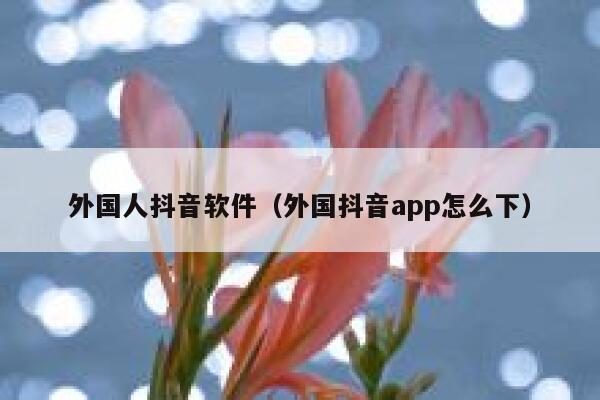 外国人抖音软件（外国抖音app怎么下） 第1张