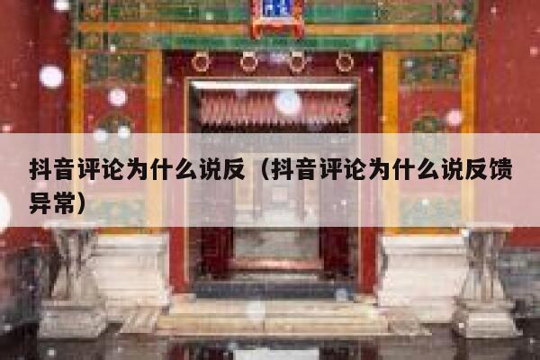 抖音评论为什么说反（抖音评论为什么说反馈异常） 第1张