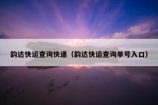 韵达快运查询快递（韵达快运查询单号入口） 第1张