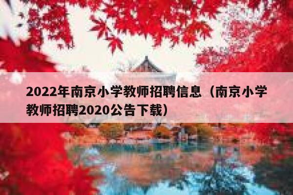 2022年南京小学教师招聘信息（南京小学教师招聘2020公告下载） 第1张