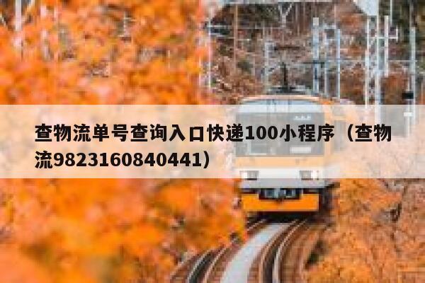 查物流单号查询入口快递100小程序（查物流9823160840441） 第1张
