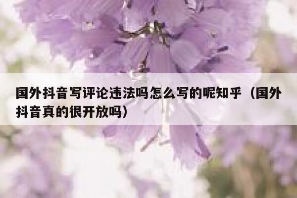 国外抖音写评论违法吗怎么写的呢知乎（国外抖音真的很开放吗） 第1张