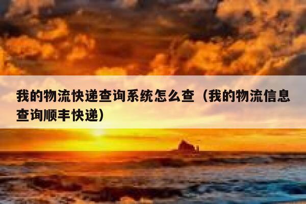 我的物流快递查询系统怎么查（我的物流信息查询顺丰快递） 第1张