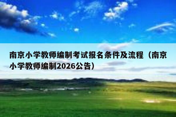南京小学教师编制考试报名条件及流程（南京小学教师编制2026公告） 第1张