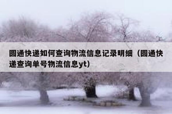 圆通快递如何查询物流信息记录明细（圆通快递查询单号物流信息yt） 第1张