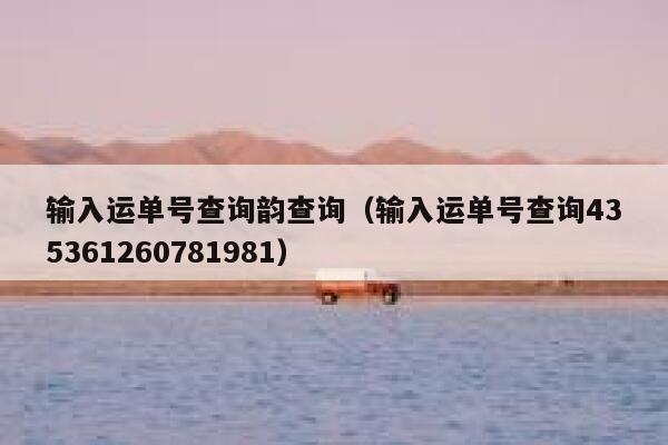 输入运单号查询韵查询(输入运单号查询435361260781981) 第1张 输入运单号查询韵查询(输入运单号查询435361260781981) 第1张