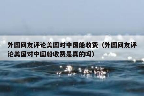 外国网友评论美国对中国船收费（外国网友评论美国对中国船收费是真的吗） 第1张