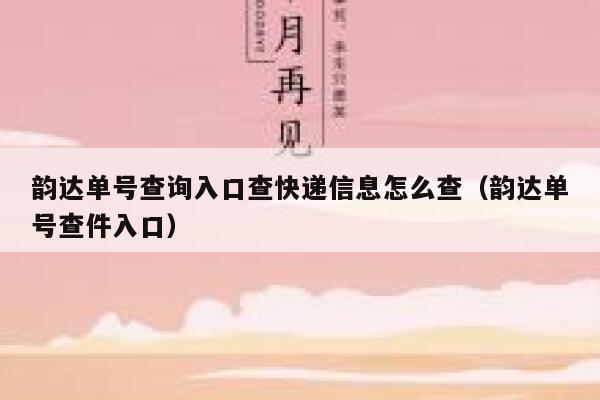 韵达单号查询入口查快递信息怎么查(韵达单号查件入口) 第1张 韵达单号查询入口查快递信息怎么查(韵达单号查件入口) 第1张