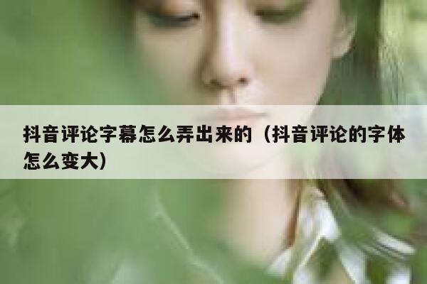 抖音评论字幕怎么弄出来的（抖音评论的字体怎么变大） 第1张