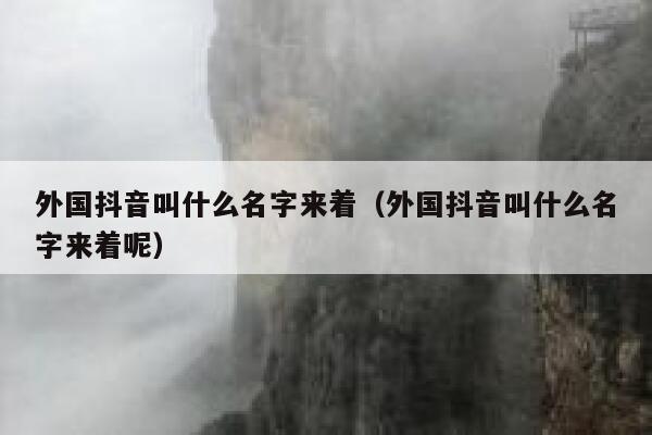 外国抖音叫什么名字来着（外国抖音叫什么名字来着呢） 第1张