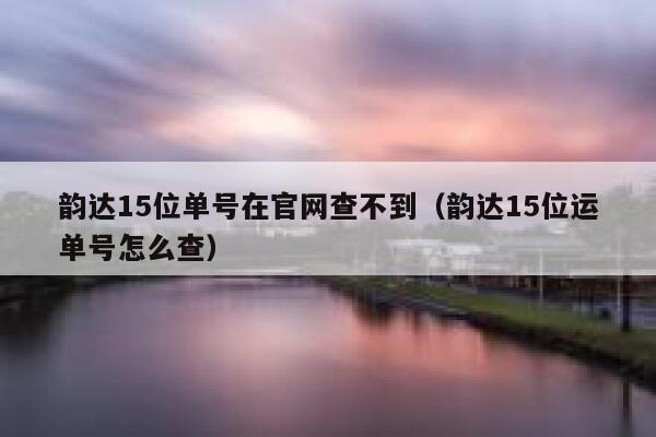韵达15位单号在官网查不到(韵达15位运单号怎么查) 第1张 韵达15位单号在官网查不到(韵达15位运单号怎么查) 第1张