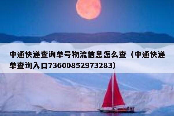 中通快递查询单号物流信息怎么查（中通快递单查询入口73600852973283） 第1张