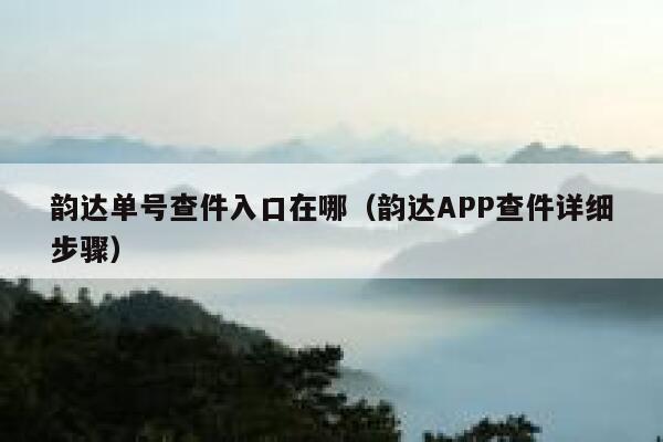 韵达单号查件入口在哪(韵达APP查件详细步骤) 第1张 韵达单号查件入口在哪(韵达APP查件详细步骤) 第1张