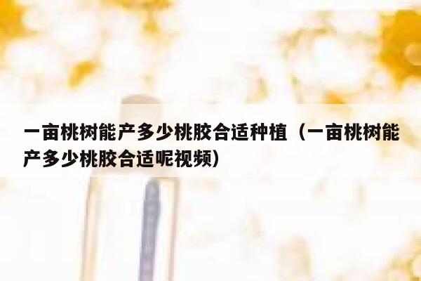 一亩桃树能产多少桃胶合适种植（一亩桃树能产多少桃胶合适呢视频） 第1张