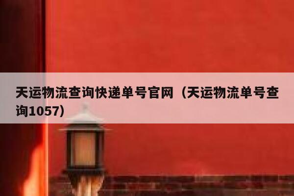 天运物流查询快递单号官网（天运物流单号查询1057） 第1张
