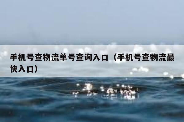 手机号查物流单号查询入口（手机号查物流最快入口） 第1张