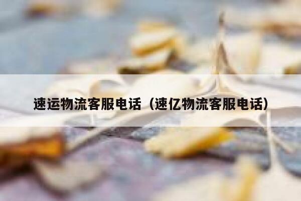 速运物流客服电话（速亿物流客服电话） 第1张