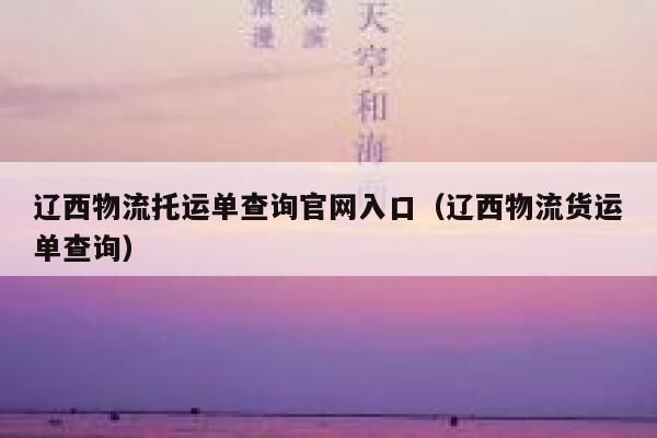 辽西物流托运单查询官网入口(辽西物流货运单查询) 第1张 辽西物流托运单查询官网入口(辽西物流货运单查询) 第1张