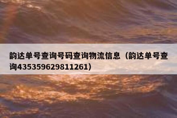 韵达单号查询号码查询物流信息（韵达单号查询435359629811261） 第1张