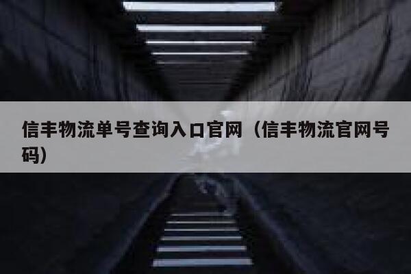 信丰物流单号查询入口官网（信丰物流官网号码） 第1张