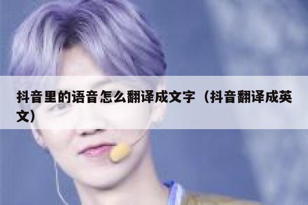 抖音里的语音怎么翻译成文字（抖音翻译成英文） 第1张