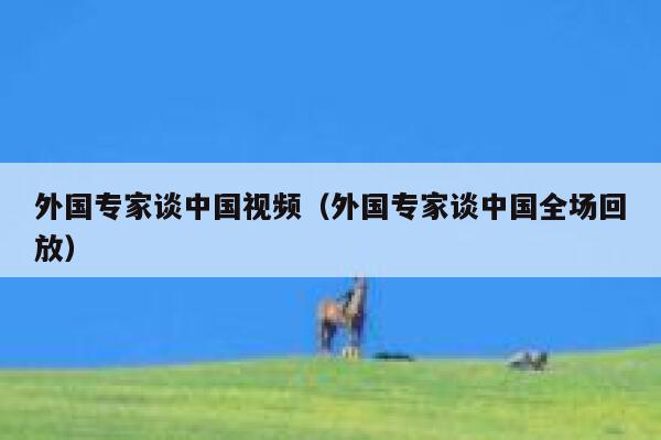 外国专家谈中国视频（外国专家谈中国全场回放） 第1张