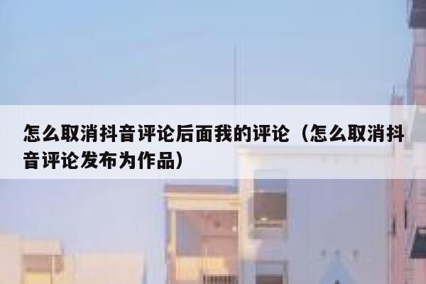 怎么取消抖音评论后面我的评论(怎么取消抖音评论发布为作品) 第1张 怎么取消抖音评论后面我的评论(怎么取消抖音评论发布为作品) 第1张