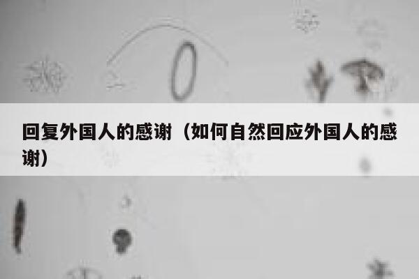 回复外国人的感谢（如何自然回应外国人的感谢） 第1张