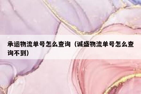承运物流单号怎么查询(诚盛物流单号怎么查询不到) 第1张 承运物流单号怎么查询(诚盛物流单号怎么查询不到) 第1张