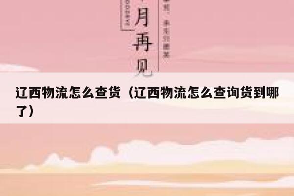 辽西物流怎么查货(辽西物流怎么查询货到哪了) 第1张 辽西物流怎么查货(辽西物流怎么查询货到哪了) 第1张