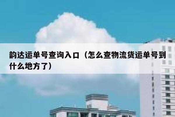 韵达运单号查询入口（怎么查物流货运单号到什么地方了） 第1张