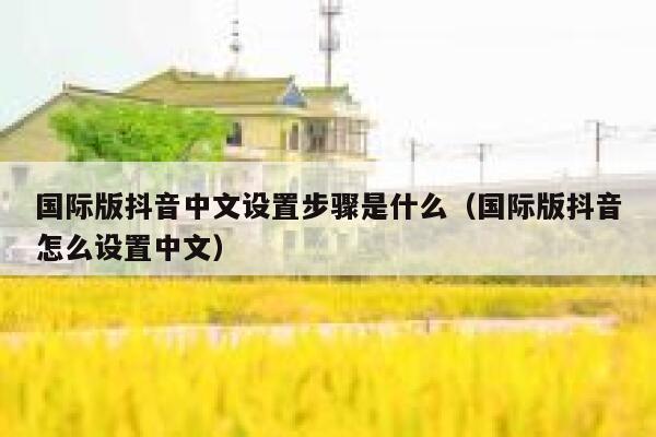 国际版抖音中文设置步骤是什么（国际版抖音怎么设置中文） 第1张