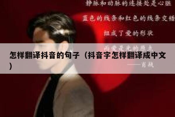 怎样翻译抖音的句子（抖音字怎样翻译成中文） 第1张