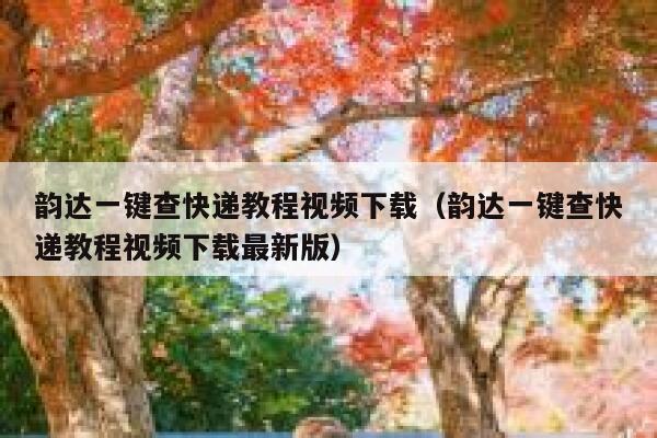 韵达一键查快递教程视频下载（韵达一键查快递教程视频下载最新版） 第1张