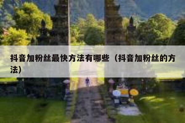 抖音加粉丝最快方法有哪些（抖音加粉丝的方法） 第1张