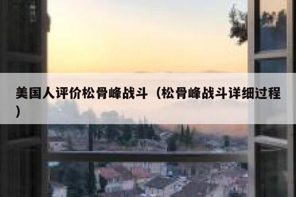 美国人评价松骨峰战斗（松骨峰战斗详细过程） 第1张