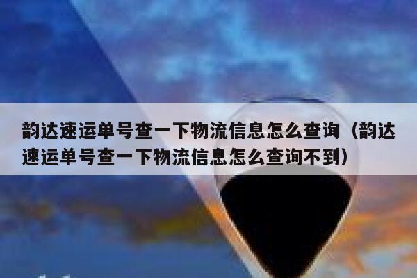 韵达速运单号查一下物流信息怎么查询（韵达速运单号查一下物流信息怎么查询不到） 第1张