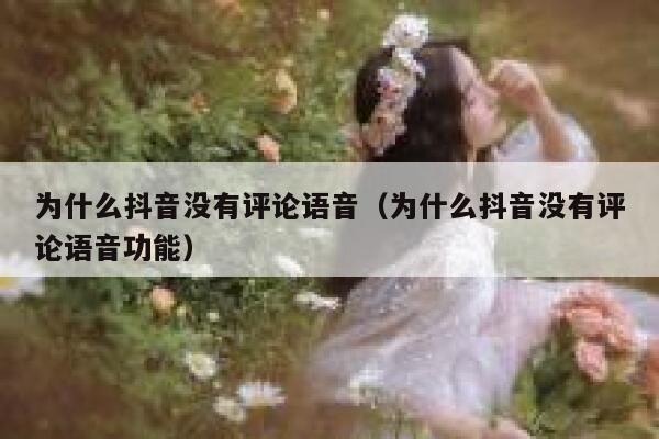 为什么抖音没有评论语音（为什么抖音没有评论语音功能） 第1张